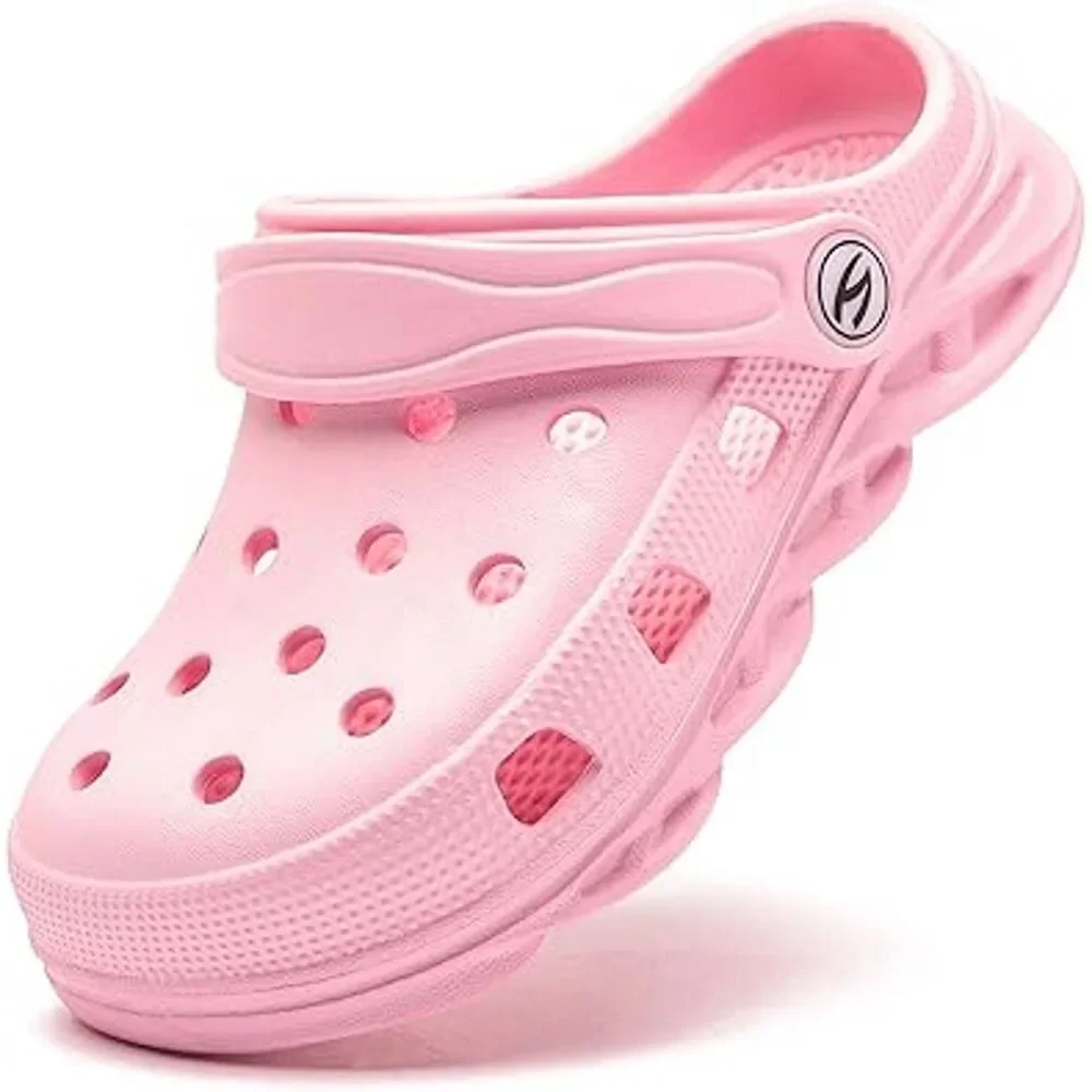 New Hobibear Toddler Girls Size 8 Pink Slide On Non Slip Faux Rubber Clogs Shoes